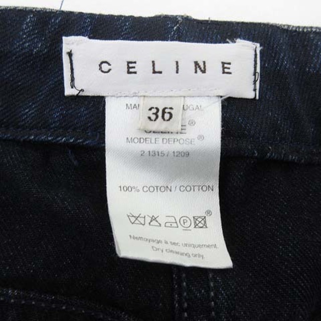 celine(セリーヌ)のセリーヌ CELINE デニム パンツ ストレート ポケットロゴ 36 ネイビー レディースのパンツ(デニム/ジーンズ)の商品写真