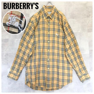 バーバリー(BURBERRY)の極美品⭐️バーバリーズ ノバチェック ホースロゴ ボタンダウンシャツ XL相当(シャツ)