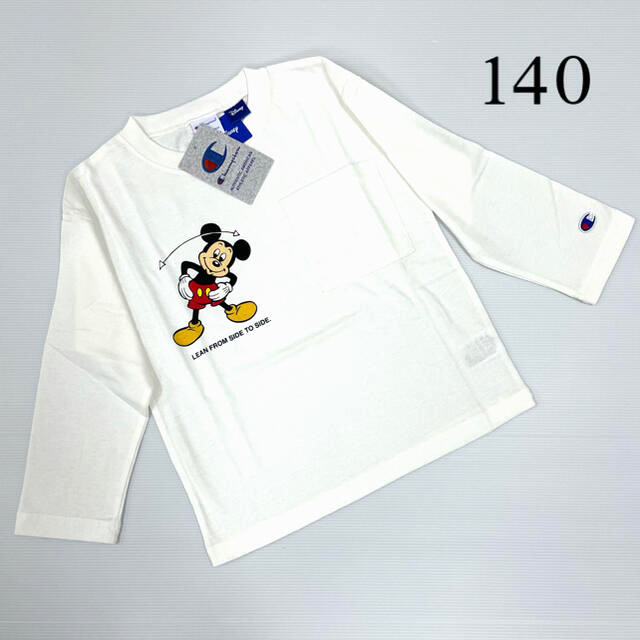 新品12901白長袖Tシャツ140cmミッキー×チャンピオンディズニーコラボ | フリマアプリ ラクマ