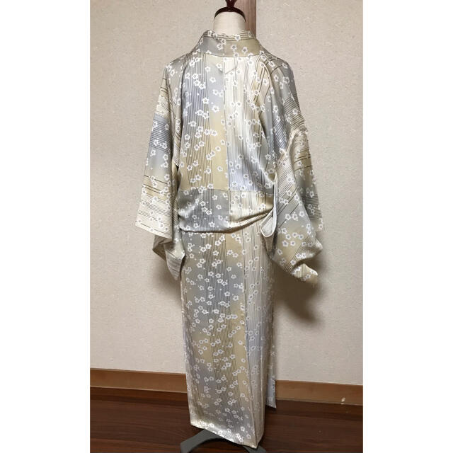 縞に桜柄 単衣の小紋 3628-hybridautomotive.com