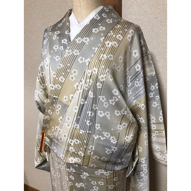 縞に桜柄 単衣の小紋 3628-hybridautomotive.com