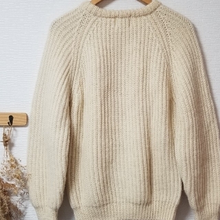 トラッドハウンド 英国製 ウール ニット セーター オフホワイト IBO40