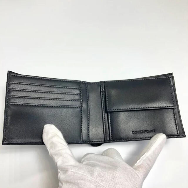 新品未使用 エンポリオ アルマーニ メンズ 折り財布 Y4R165 黒 1