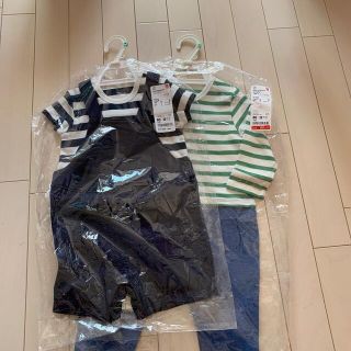 ユニクロ(UNIQLO)の未使用　UNIQLO カバーオール　ロンパース　80(カバーオール)