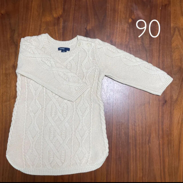 babyGAP(ベビーギャップ)のbabyGAP ケーブルニットワンピ 90 キッズ/ベビー/マタニティのキッズ服女の子用(90cm~)(ワンピース)の商品写真