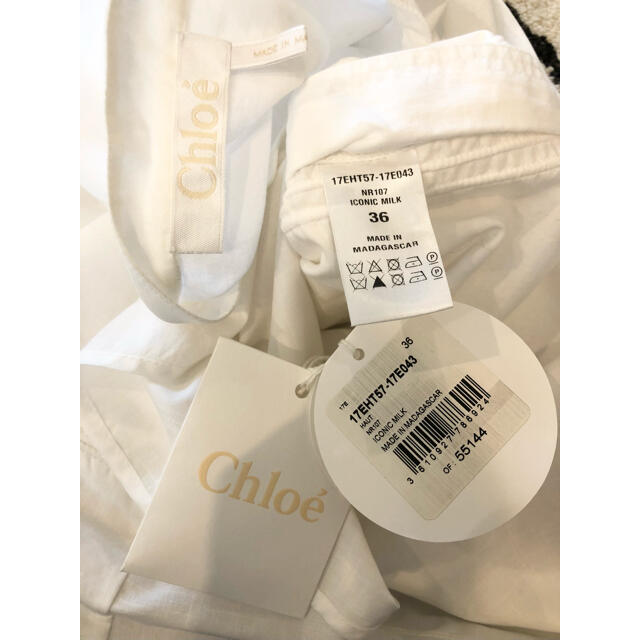 Chloe クロエ　ロングドレスシャツ　ホワイト