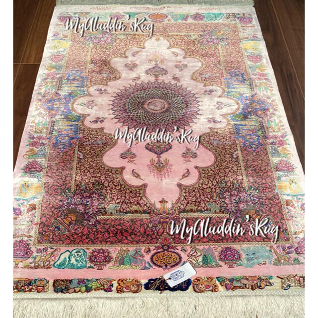 爆買いセール 100%シルク ペルシャ絨毯 124×77cmの通販 by My Aladdin’s Rug｜ラクマ 高品質
