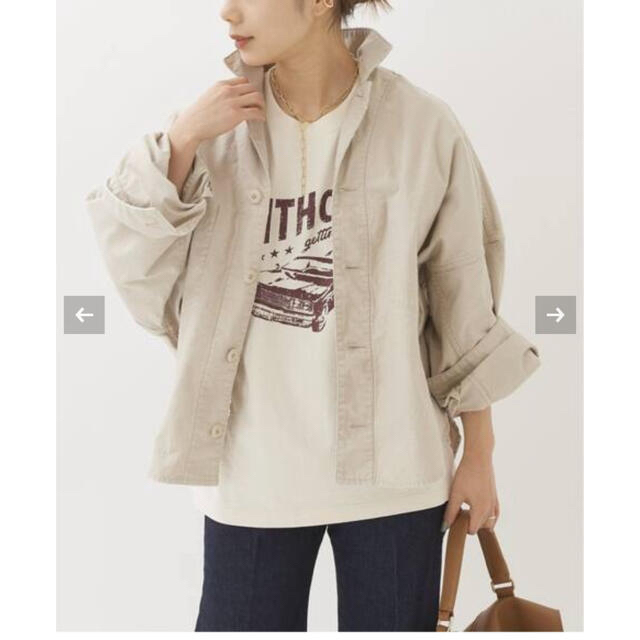 Plage(プラージュ)のArmyシャツ　ベージュ レディースのジャケット/アウター(ミリタリージャケット)の商品写真