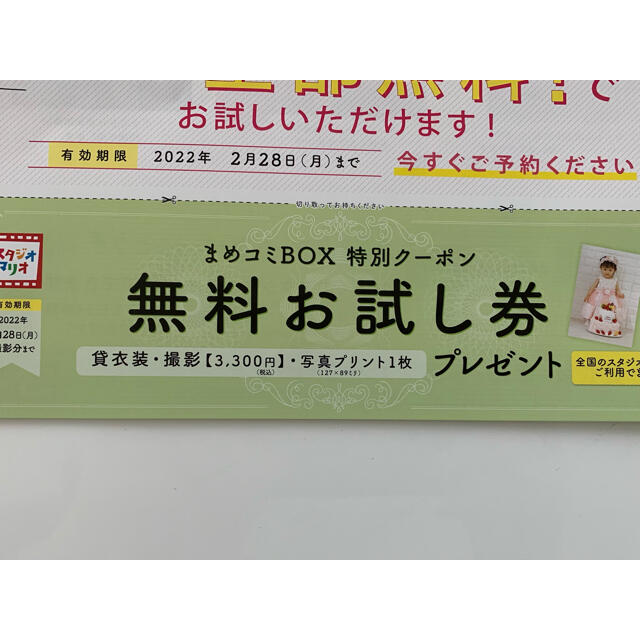 全国スタジオマリオで使える撮影料+プリント1枚無料券 チケットの優待券/割引券(その他)の商品写真