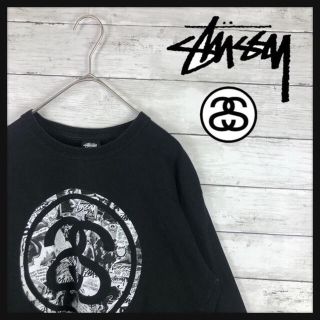 STUSSY(ステューシー)の【超希少９０年代stuuyトレーナー】両面総ロゴ　希少Mexico製　定番 メンズのトップス(スウェット)の商品写真