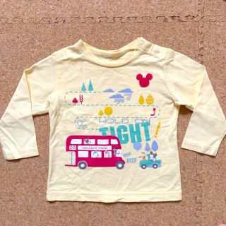 ベルメゾン(ベルメゾン)のベルメゾン　ディズニー　長袖　Ｔシャツ　黄色　クリーム色　ミッキー　バス　車(Ｔシャツ)