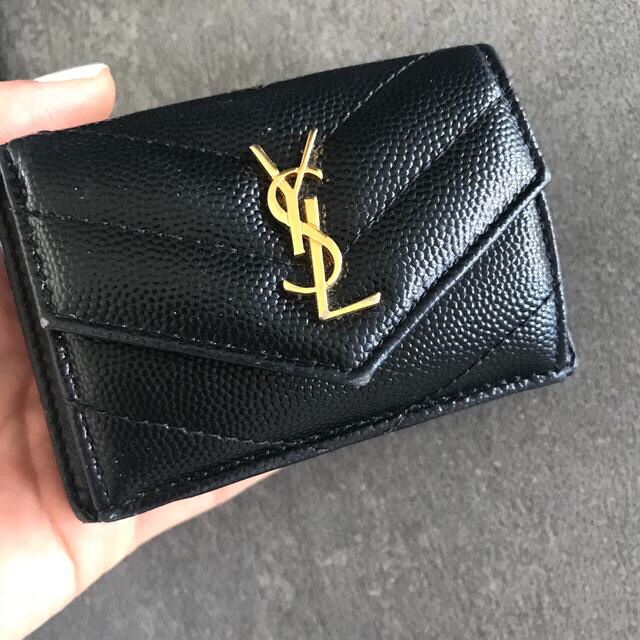 良品✨】yves saint laurent サンローラン 三つ折り財布 黒-