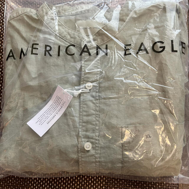 American Eagle(アメリカンイーグル)のアメリカンイーグル リネン バンドカラー ボタンアップシャツ XL メンズのトップス(シャツ)の商品写真