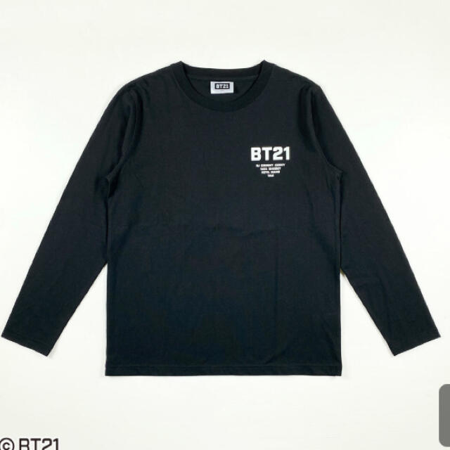 防弾少年団(BTS)(ボウダンショウネンダン)の新品　イオン　BTS  Tシャツ　黒　BT21 カットソー　 LL レディースのトップス(Tシャツ(長袖/七分))の商品写真