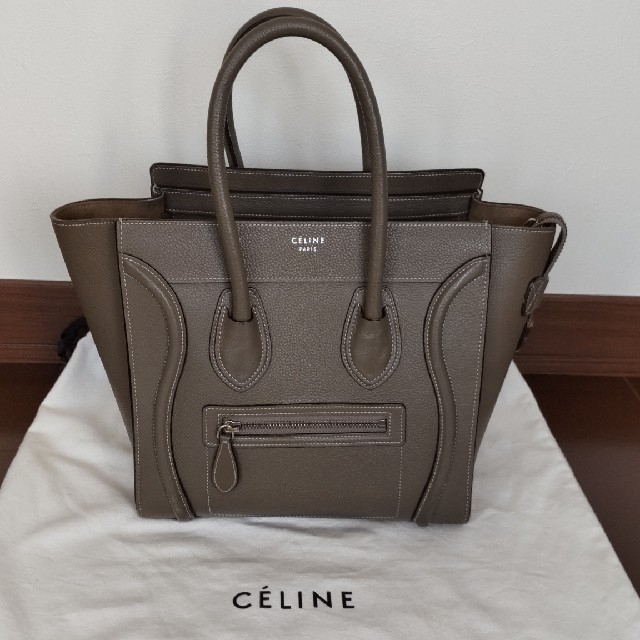 CELINE セリーヌ ラゲージ ハンドバッグ スリ カーキ 現行品 189793DRU.09SO 鞄 ロゴ 手提げ  48671