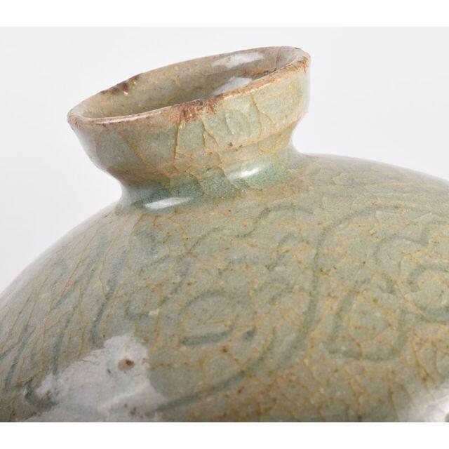 生まれのブランドで 朝鮮 李朝 高麗青磁 小壷 油壷 M R3900 工芸品