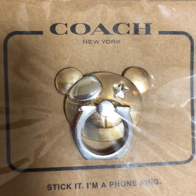 COACH(コーチ)の新品未使用！COACH メタルベアー スマホリング スマホ/家電/カメラのスマホアクセサリー(その他)の商品写真