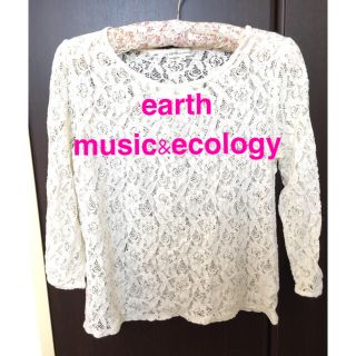 アースミュージックアンドエコロジー(earth music & ecology)のearth music&ecology　総花柄レース トップス(カットソー(長袖/七分))