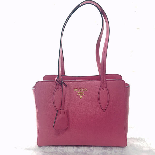 プラダ PRADA VITELLO PHENIX トートバッグ ピンク 上品 e-gaio.com.br