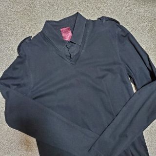 ザラ(ZARA)のUsed メンズ ZARA レイヤード風 黒色 トップス カットソー(Tシャツ/カットソー(七分/長袖))