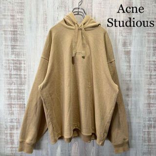 アクネ(ACNE)の【希少】アクネストゥディオズ　リバースロゴ　パーカー　ベージュ　Lサイズ(パーカー)