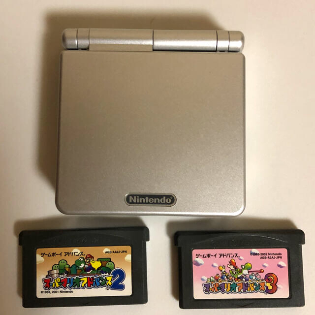 任天堂 ゲームボーイアドバンスSP シルバー+スーパーマリオ2ソフト
