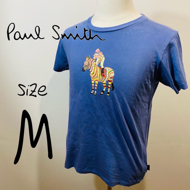 Paul Smith(ポールスミス)の【ポールスミス】Tシャツ　プリント　ブランドカラー　Mサイズ　紺色　フォースロゴ メンズのトップス(Tシャツ/カットソー(半袖/袖なし))の商品写真