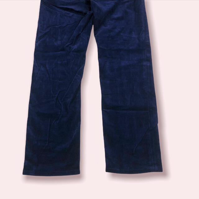【９０年代ポロラルフローレン】コーデュロイスラックスパンツ　ステッチロゴ牛本革 メンズのパンツ(スラックス)の商品写真