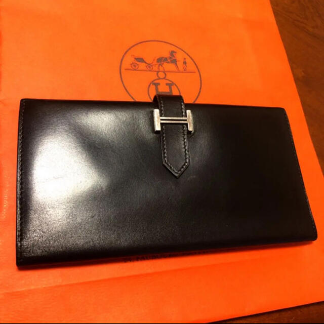 値頃 Hermes - 美品 阪急百貨店購入 エルメス ベアン 財布