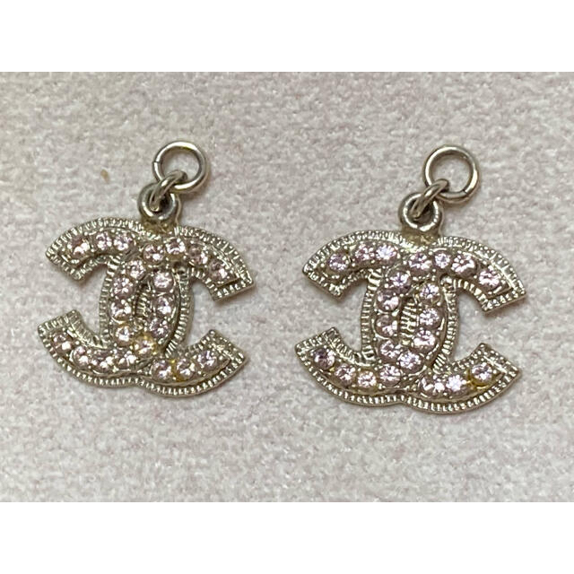 フープ新品 CHANEL シャネル ココマーク ピアス ピンク ラインストーン
