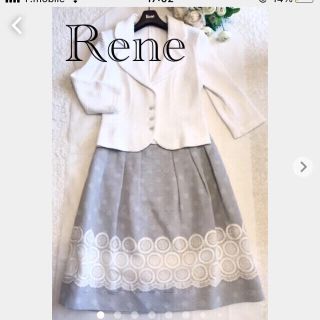 ルネ(René)のRene  フランス製高級レース地　スカート　美品❣️(ひざ丈スカート)