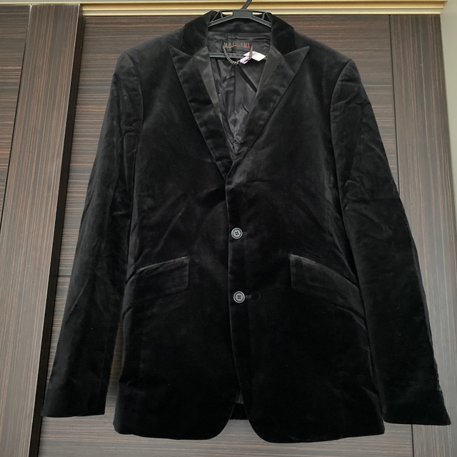 MORGAN HOMME - モルガン メンズ ジャケット スーツ ベロア L 黒 MORGAN HOMME - モルガン メンズ ジャケット スーツ ベロア L 黒