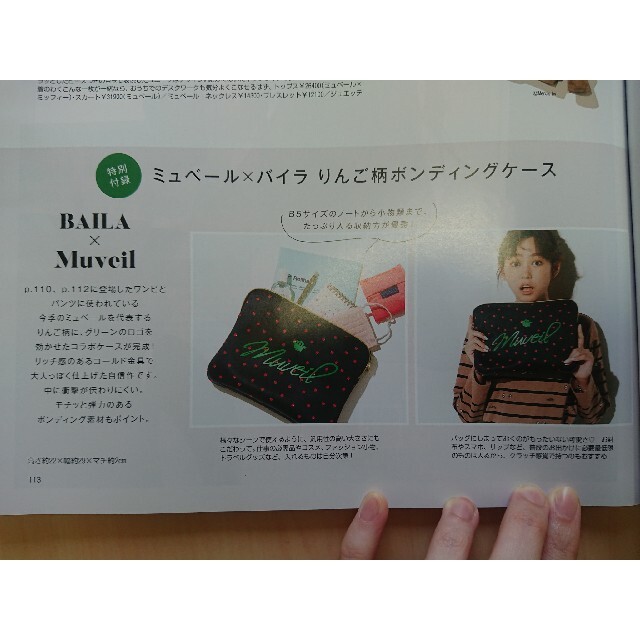 集英社(シュウエイシャ)のBAILA10月号付録 Muveilのりんご柄ボンディングケース♡ レディースのファッション小物(ポーチ)の商品写真