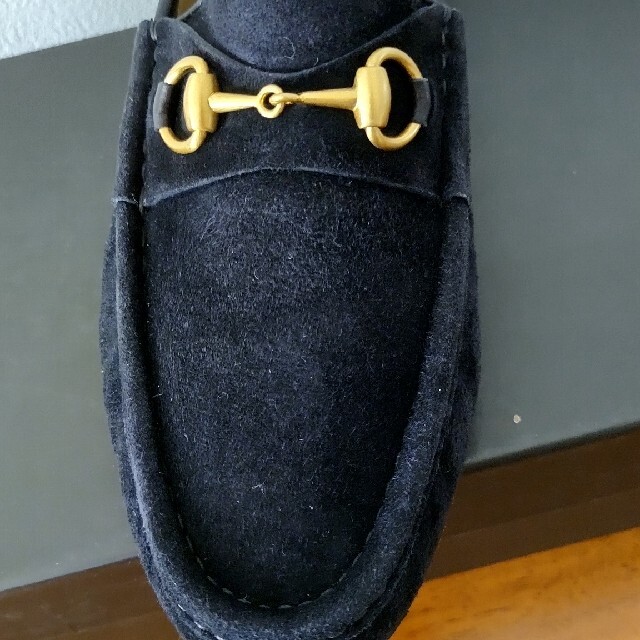 Gucci(グッチ)のGucci レディースシューズ37ブラック本革スエードレザー レディースの靴/シューズ(ローファー/革靴)の商品写真