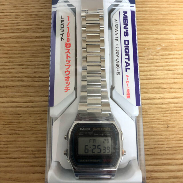 CASIO(カシオ)の新品　カシオ　腕時計　A158WA-1JF 付属品完備 メンズの時計(腕時計(デジタル))の商品写真