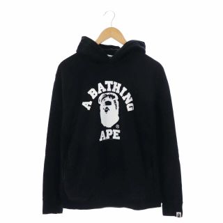 アベイシングエイプ(A BATHING APE)のアベイシングエイプ 大猿プリント プルオーバー パーカー 長袖 M 黒(パーカー)