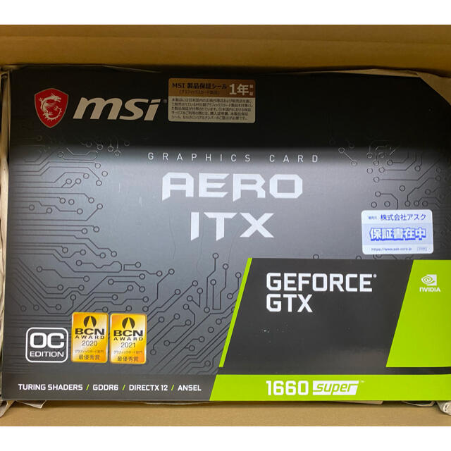 PC/タブレットMSI GEFORCE AERO ITX OC GTX 1660 SUPER