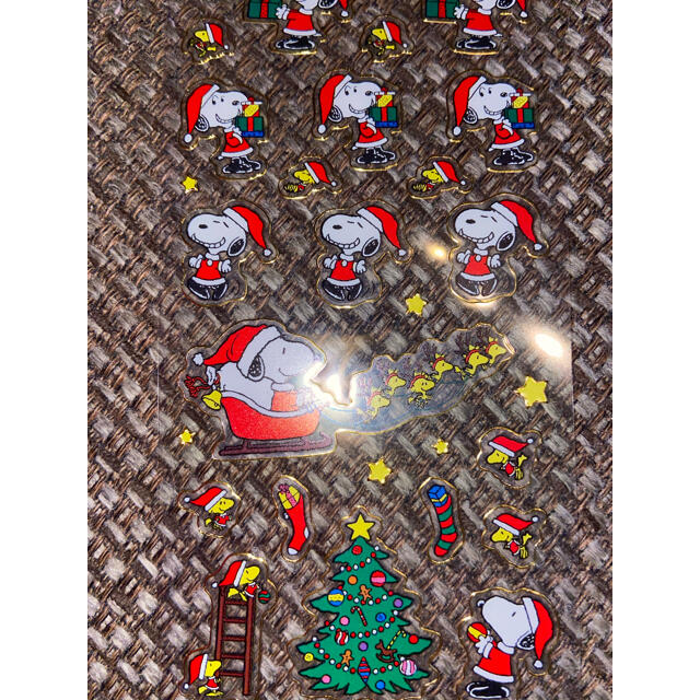 PEANUTS(ピーナッツ)のスヌーピー ウッドストック クリスマス　シール　２枚セット インテリア/住まい/日用品の文房具(シール)の商品写真