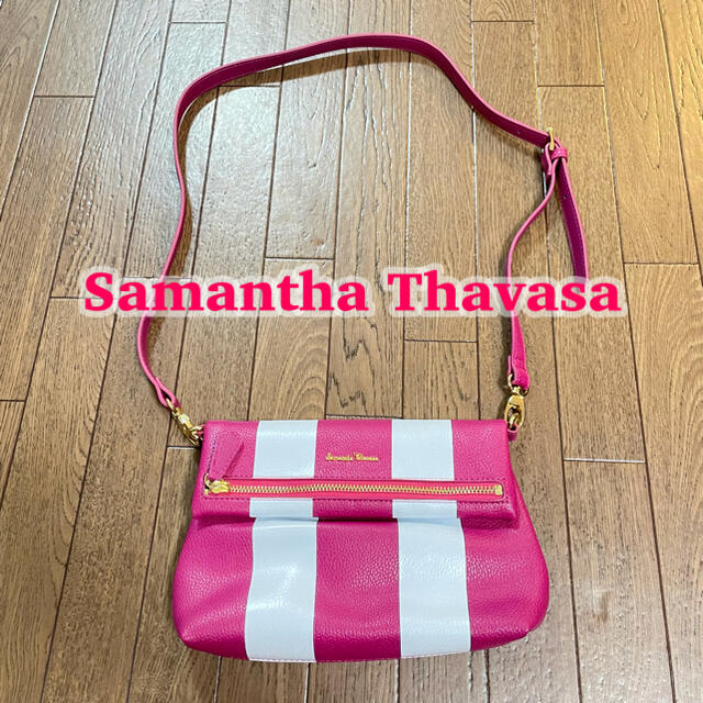 Samantha Thavasa(サマンサタバサ)の新品未使用！ サマンサタバサ ショルダーバッグ ホワイト/ビビッドピンク レディースのバッグ(ショルダーバッグ)の商品写真