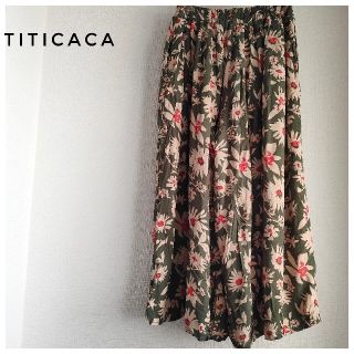 チチカカ(titicaca)の【TITICACA】チチカカ フラワーデザインワイドパンツ(カジュアルパンツ)