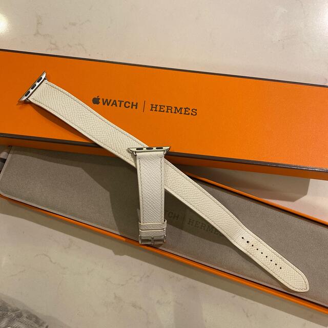Hermes - アップルウォッチ エルメス 二重巻 革ベルト ホワイトの通販 