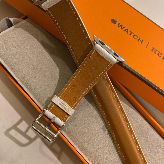 Hermes - アップルウォッチ エルメス 二重巻 革ベルト ホワイトの通販