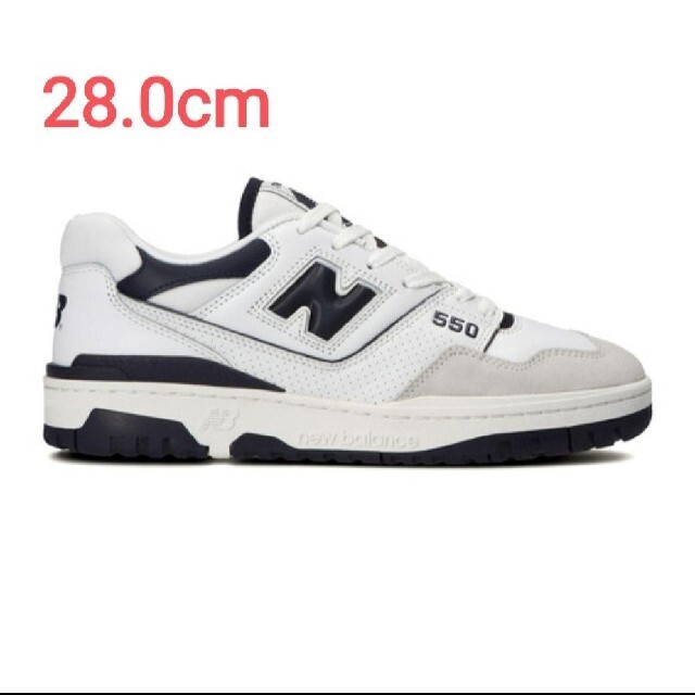 New Balance(ニューバランス)のニューバランス　BB550　ホワイト/ネイビー　28.0　New Balance メンズの靴/シューズ(スニーカー)の商品写真