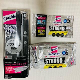 カオウ(花王)のクイックルワイパー　本体　立体吸着シート　ストロング　12枚入り　セット(日用品/生活雑貨)