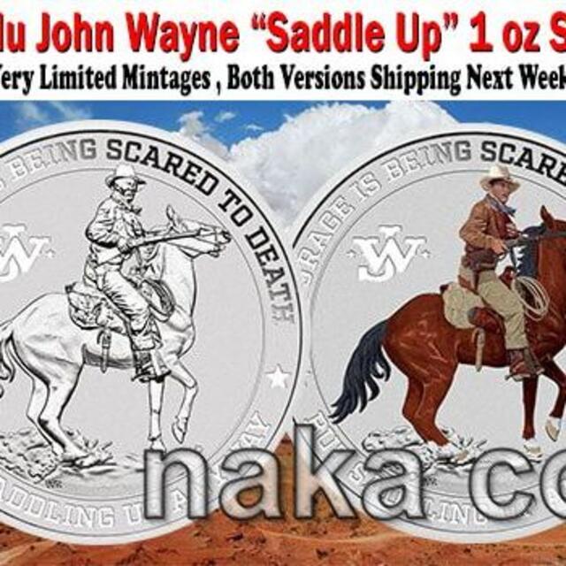 最新カラー銀貨　2021 1 オンス TUVALU JOHN WAYNE