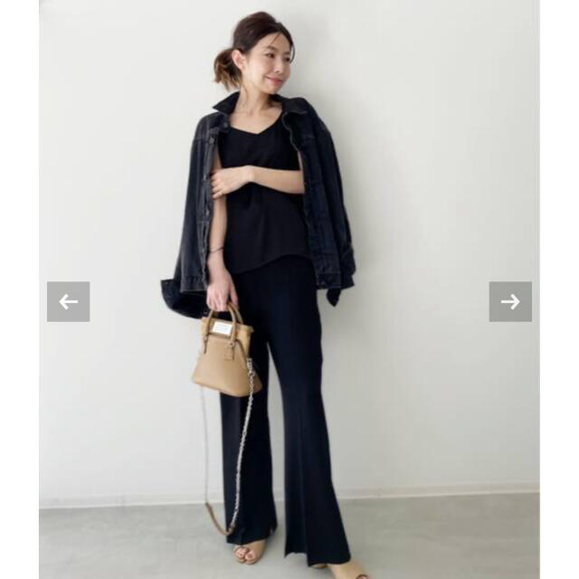 L'Appartement DEUXIEME CLASSE(アパルトモンドゥーズィエムクラス)の新品✨Elegant Knit Pants ブラック　サイズ34  レディースのパンツ(カジュアルパンツ)の商品写真