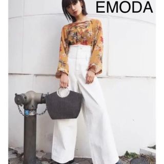 エモダ(EMODA)のEMODA バックレースアップジャストウエストワイドジーンズ(デニム/ジーンズ)