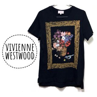 ヴィヴィアンウエストウッド(Vivienne Westwood)のヴィヴィアンウエストウッド【美品】額縁 フレーム 花×鳥 半袖 カットソー(カットソー(半袖/袖なし))