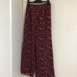 コルザ(COLZA)の値下げ　colzaコルザ　ワイドパンツ　花柄ワイドパンツ　M(カジュアルパンツ)