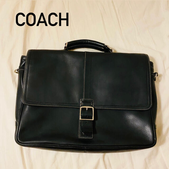 coach レザー　ブラック　メンズ　ビジネスバック　A4収納可